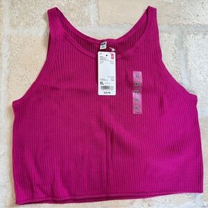 NWT Uniqlo Fuchsia Ribbed Tank Top UV protection
